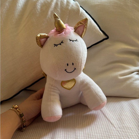 Other - Adorable White Unicorn Plush with Gold Accents